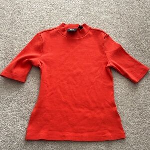 MAEVE Orange 3/4 mock neck